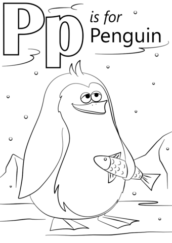 P Is For Penguin Coloring Page